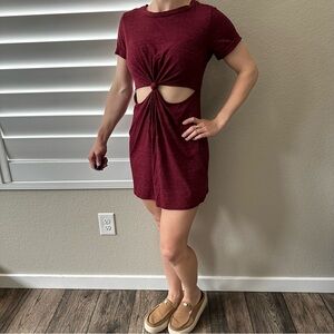 Honey Punch Red Cut Out Tie Front Mini Dress